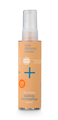 SUN PROTECT Mineralny krem przeciwsłoneczny do twarzy TONOWANY odcień ROSY BEIGE SPF 50 ochrona i+m naturkosmetik berlin