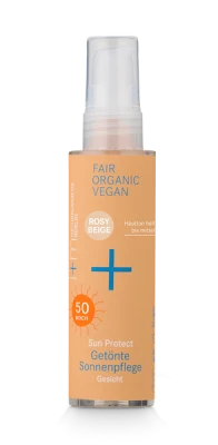 SUN PROTECT Mineralny krem przeciwsłoneczny do twarzy TONOWANY odcień ROSY BEIGE SPF 50 ochrona i+m naturkosmetik berlin