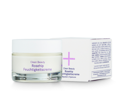 CLEAN BEAUTY Krem nawilżający z dziką różą, skwalanem i kwasem hialuronowym 30 ml i+m naturkosmetik berlin