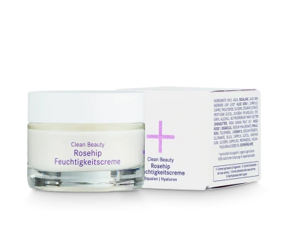 CLEAN BEAUTY Krem nawilżający z dziką różą, skwalanem i kwasem hialuronowym 30 ml i+m naturkosmetik berlin